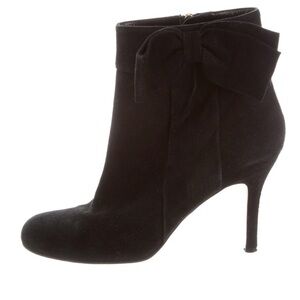 🌟🌟  Kate Spade "Kristi" Black Suede Bow Booties Sz 7